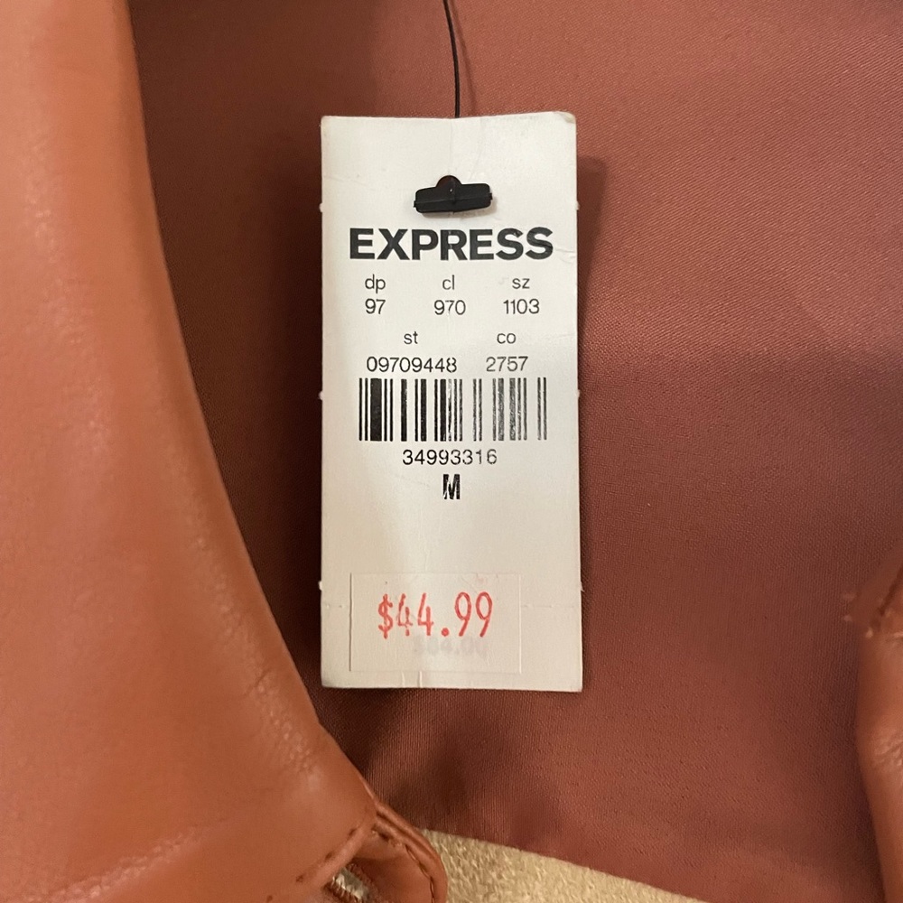 Express Woman’s Cognac Button Up, Size Medium - image 5